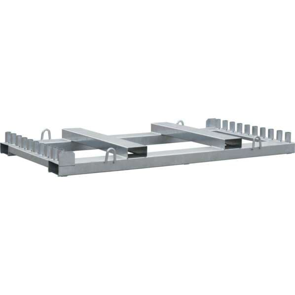 Absperrschrankengitter SET "Cronvall 1" - 10x Schrankenzaun und Zubehör auf Lager- und Transporttraverse Typ NOX - rot/gelb - Typ RA1 - ohne Lampenadapter