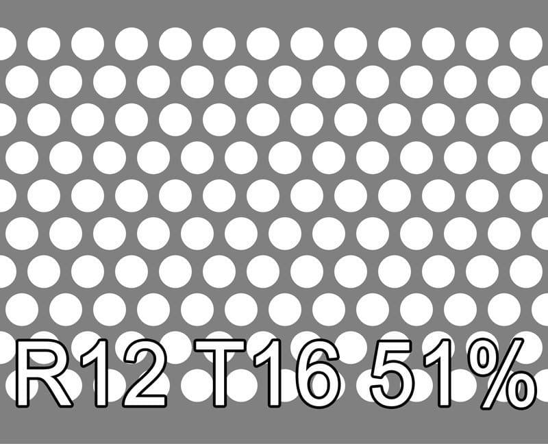 Lochblech Stahl verzinkt 1000x2000x1.5 R12 T16 50.6%