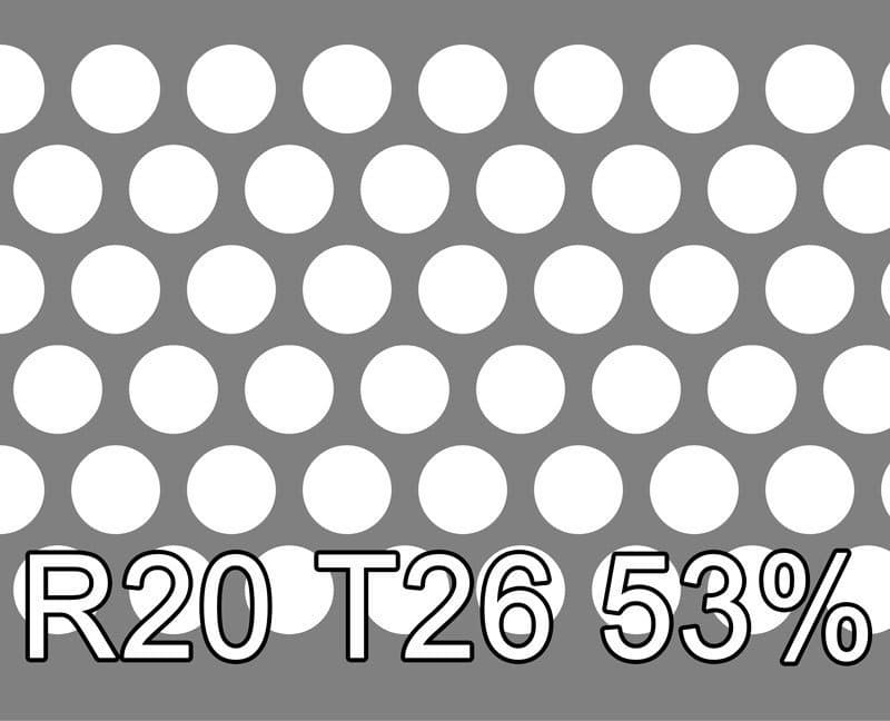 Lochblech Stahl verzinkt 1250x2500x1.5 R20 T26 53.2%