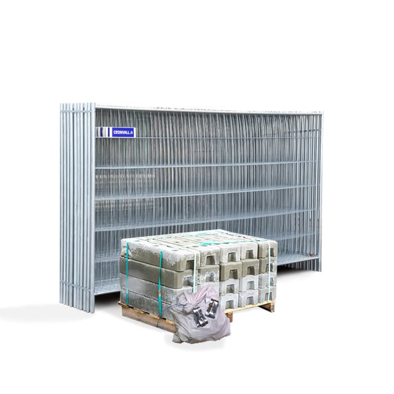 Bauzäune Profi Bauzaun-Set (11 Kg) - Inklusive Verbindungsschellen & Betonfüßen